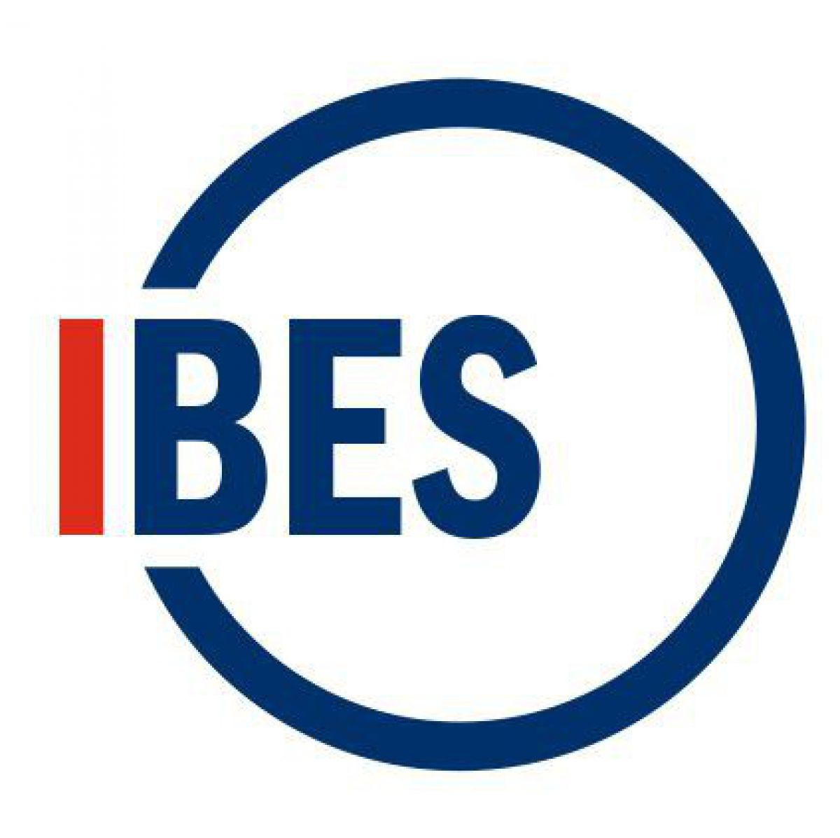 Das Logo des Veranstalters: Ein blauer Kreis, in den IBES eingeschrieben steht. Das I ist rot, die restlichen Buchstaben in blau.