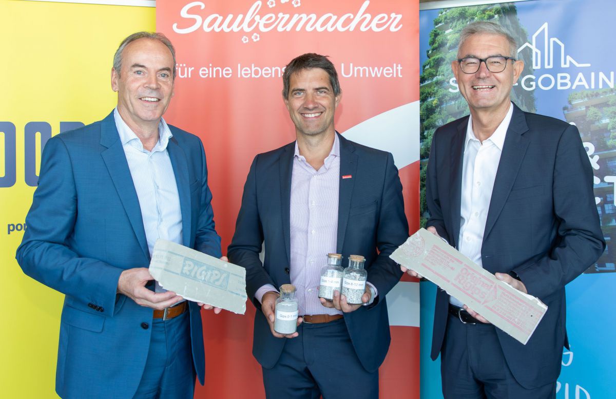 v.l.n.r.: Josef Pein, COO Porr; Ralf Mittermayr, CEO Saubermacher; Peter Giffinger, CEO Austria 