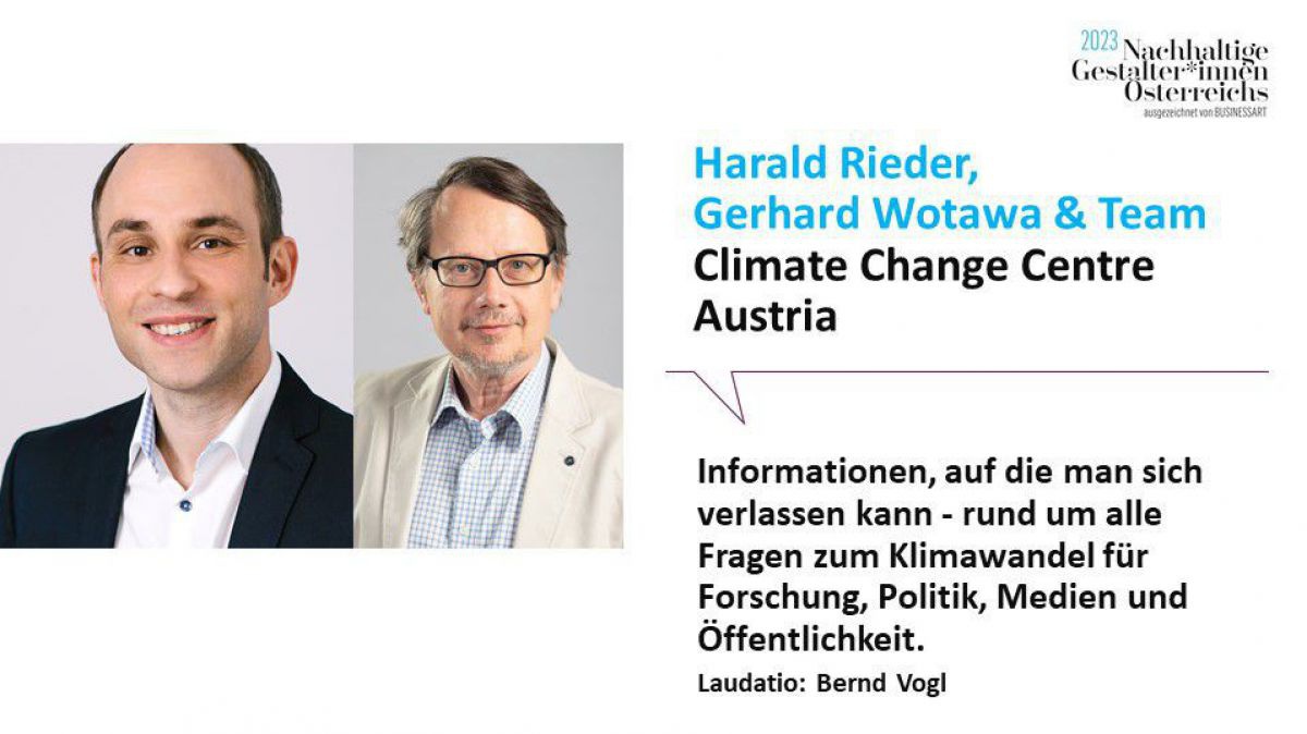 Harald Rieder und Gerhard Otawa vom Climate Change Centre Austria