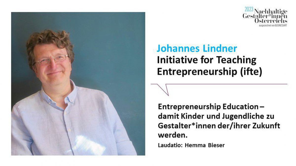 Johannes Lindner, Initiative für Teaching Entrepreneurship