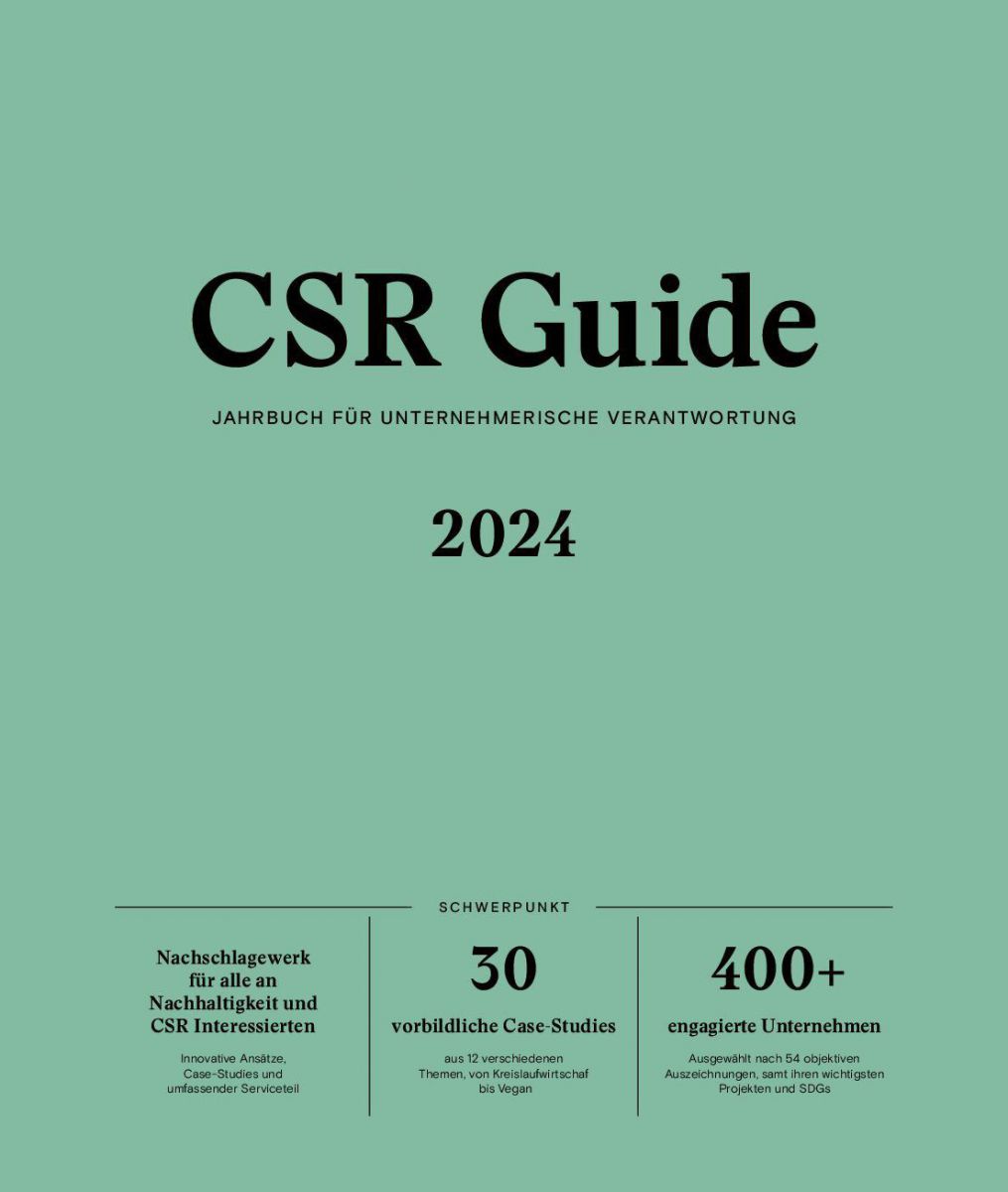 Das Cover des CSR-Guide 2024 ist grün. 