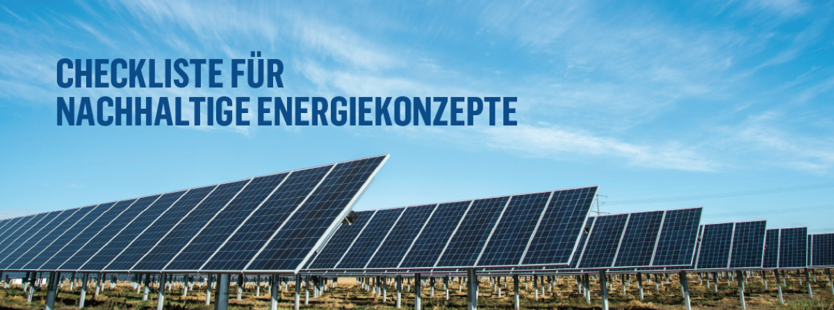 Viele Reihen von schrägen Photovoltaikanlagen auf einer großen Fläche.