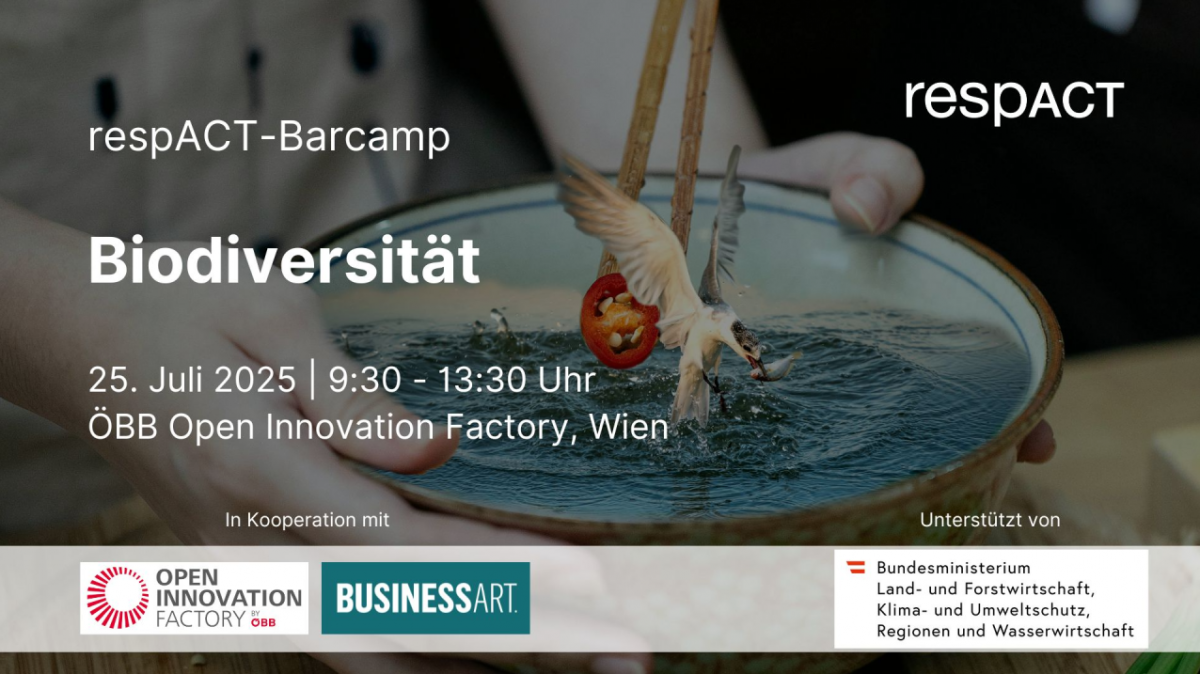 respACT-Barcamp Biodiversität 25. Juli 2025 | 9:30 - 13:30 Uhr ÖBB Open Innovation Factory, Wien 