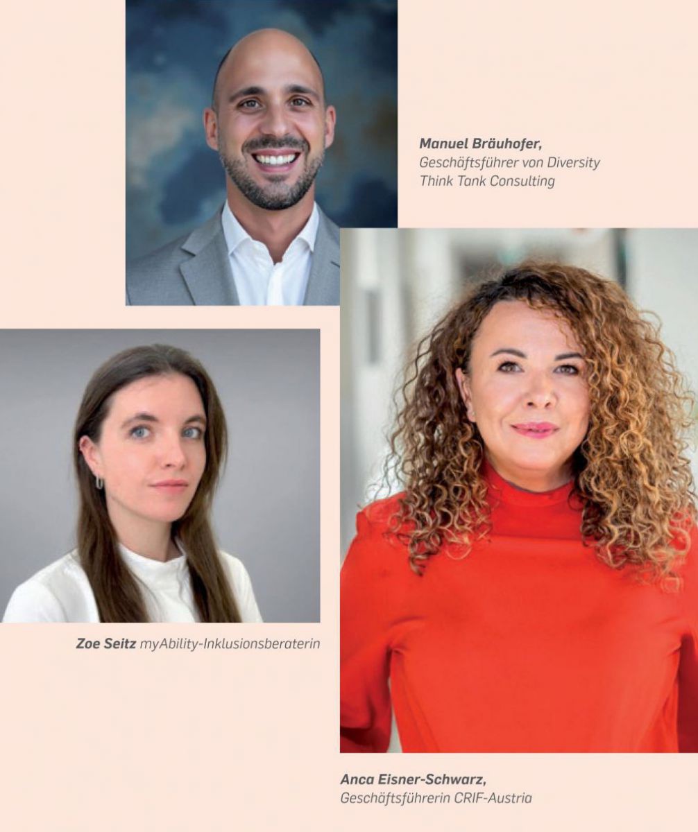 Collage aus 3 Portraitfotos eines Mannes und zweier Frauen.