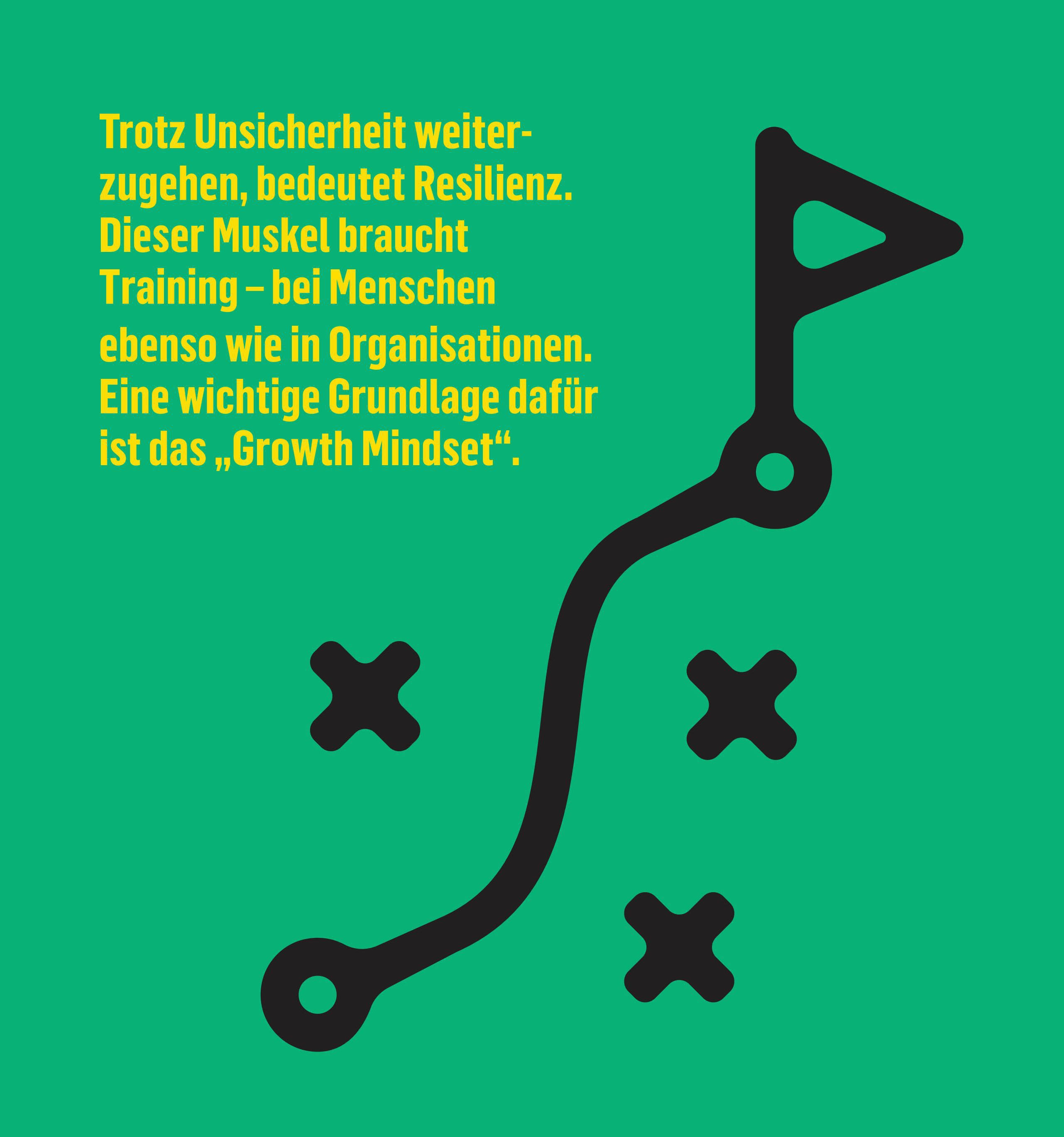 Trotz Unsicherheit weiterzugehen, bedeutet Resilienz. Dieser Muskel braucht Training – bei Menschen ebenso wie in Organisationen. Eine wichtige Grundlage dafür ist das „Growth Mindset“.