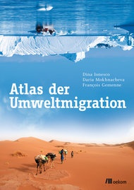 Das Bild zeigt das Cover des Buches: am unteren Ende der Seite sieht man eine Karawande durch eine Sandwüste ziehen. am oberen ein Eisberg im Meer