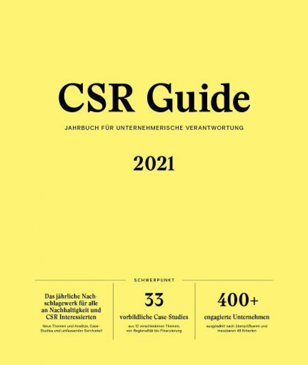 cover-csr-guide-2021-03: Schwarze Schrift auf gelbem Grund