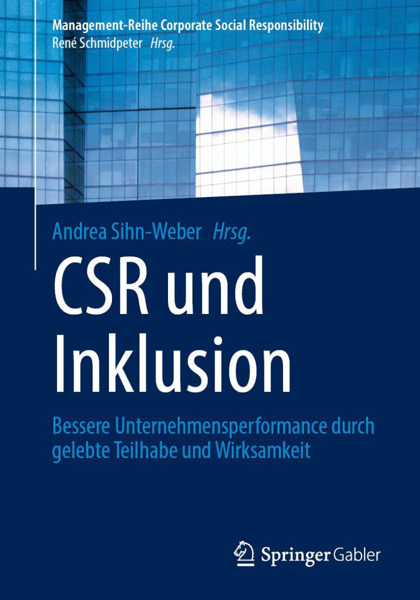 Schlichter blauer Umschlag mit Titel: CSR und Inklusion